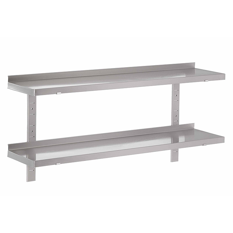 Dubbele wandplank van roestvrijstaal AISI 304, 800(l)x400(d)mm