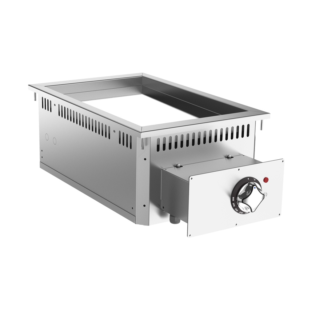 Mareno 700 drop-in bakplaat 40cm, verchroomd bakoppervlak