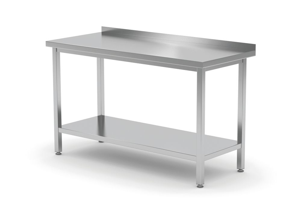 HENDI Wandtafel met plank – geschroefd, diepte 600 mm 811467