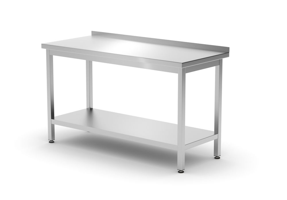 HENDI Wandtafel met plank – geschroefd, diepte 600 mm 811481