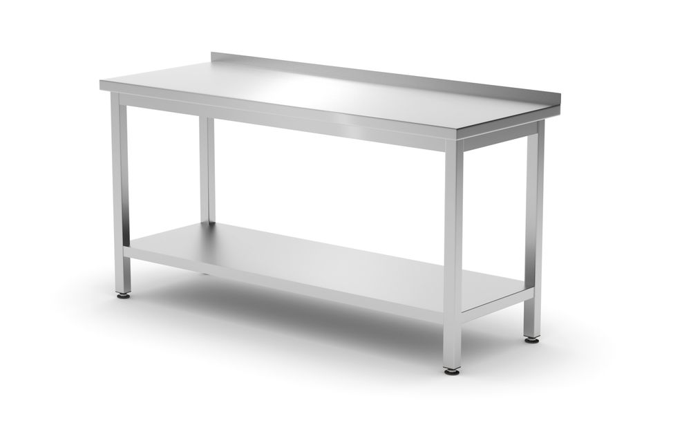 HENDI Wandtafel met plank – geschroefd, diepte 600 mm 811498