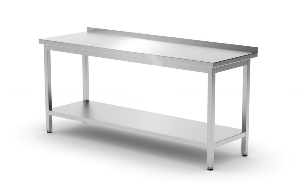 HENDI Wandtafel met plank – geschroefd, diepte 600 mm 811504