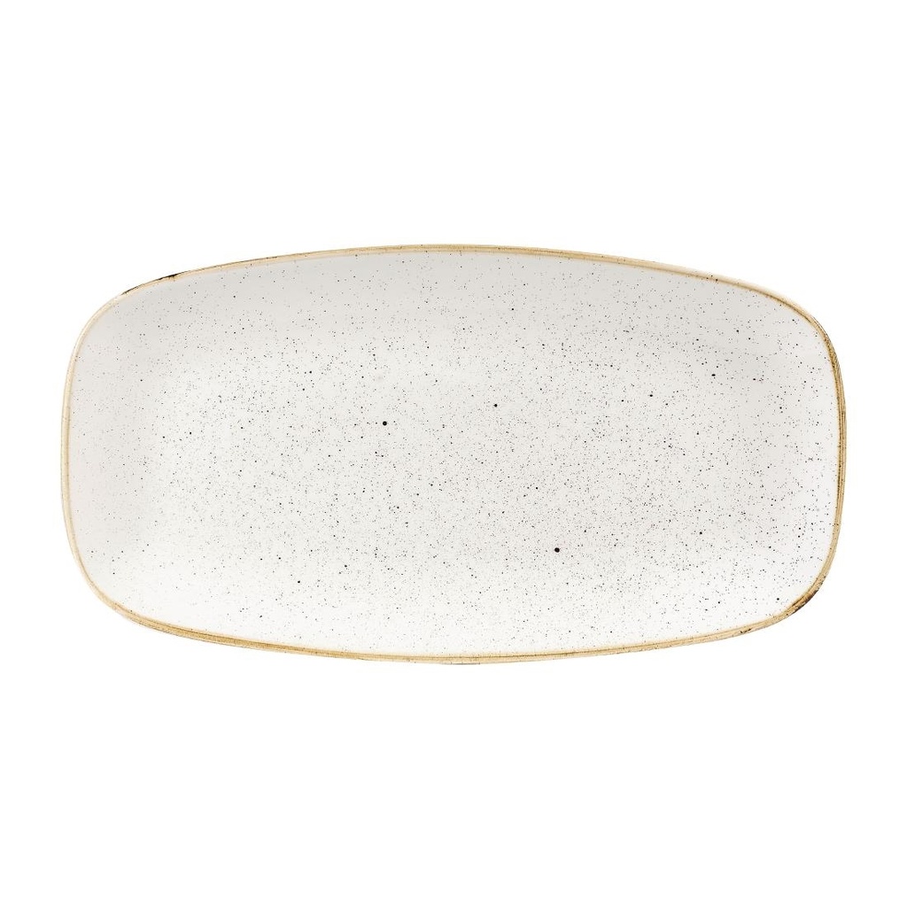 Churchill Stonecast Barley White Chefs Ovaal Bord 35.2 x 18.7cm (6 stuks)