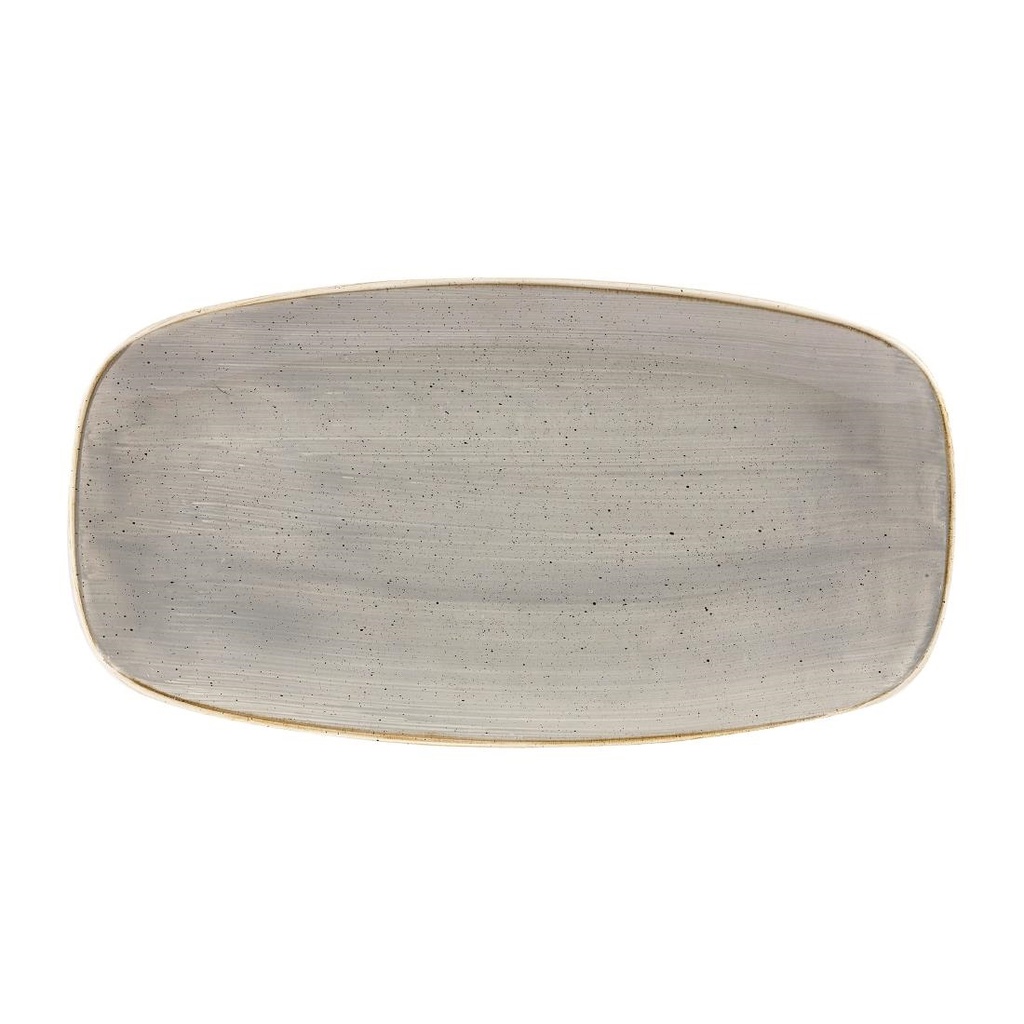 Churchill Stonecast Grey Chefs Ovaal Bord 35.2 x 18.7cm (6 stuks)