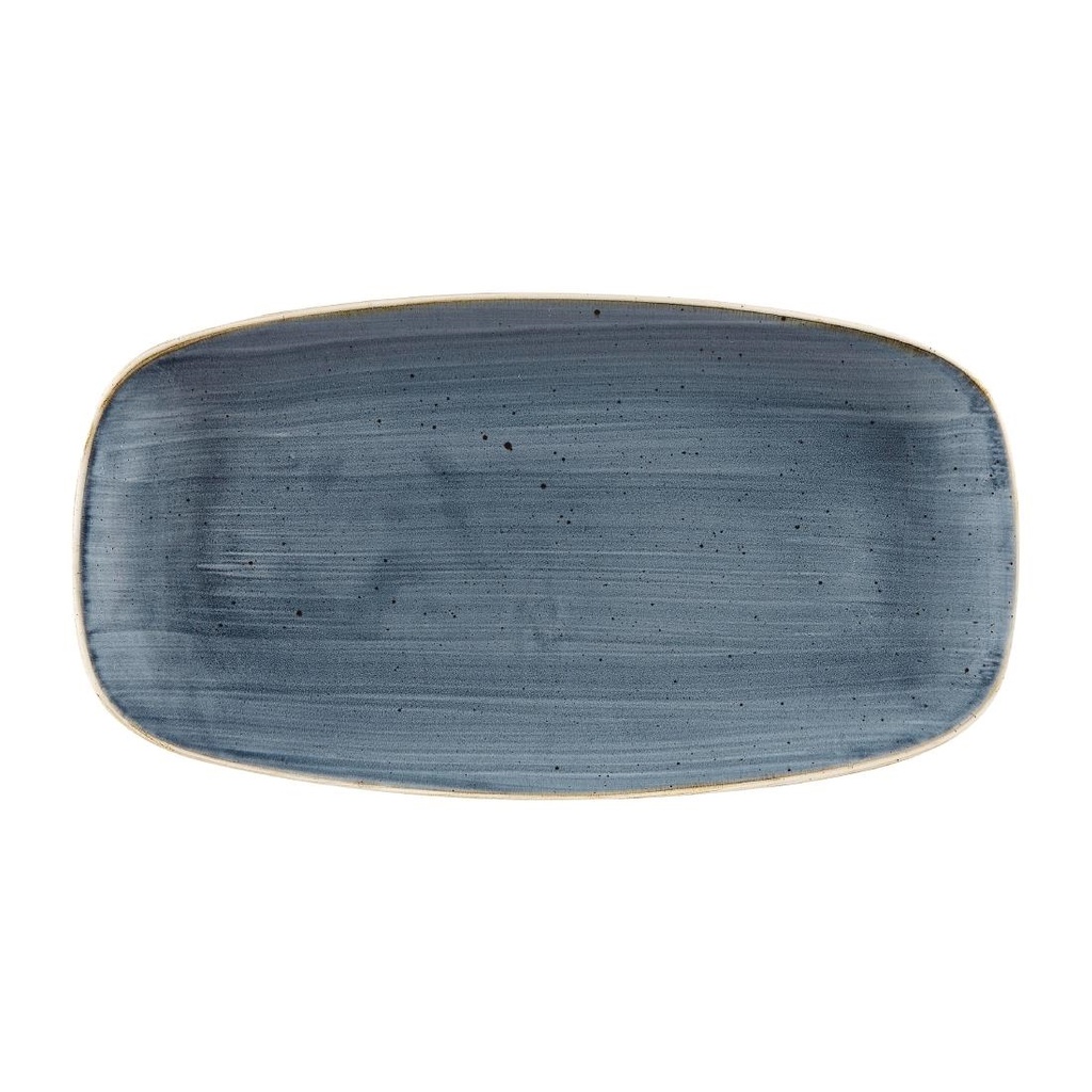 Churchill Stonecast Blueberry Chefs Ovaal Bord 35.2 x 18.7cm (6 stuks)