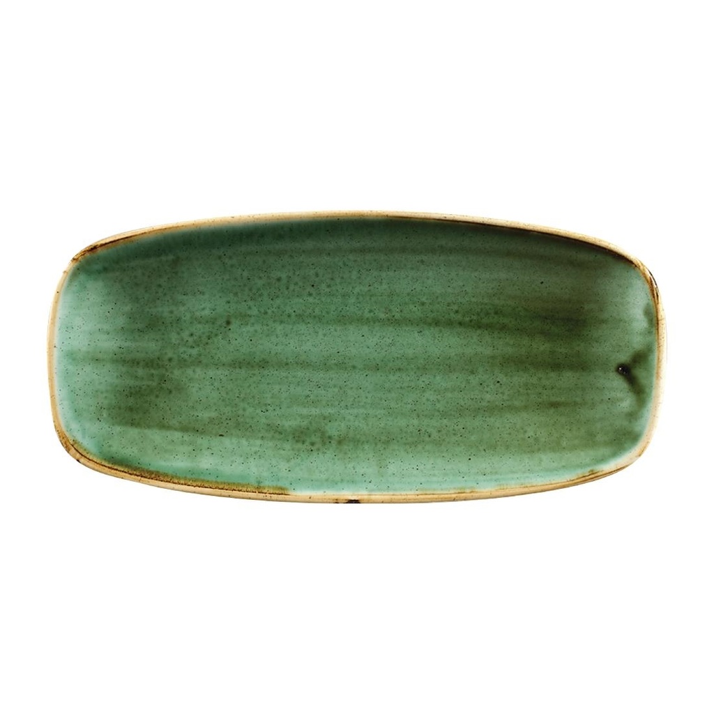 Churchill Stonecast Samphire Green Chefs Ovaal Bord 27 x 12.7cm (pak van 12)
