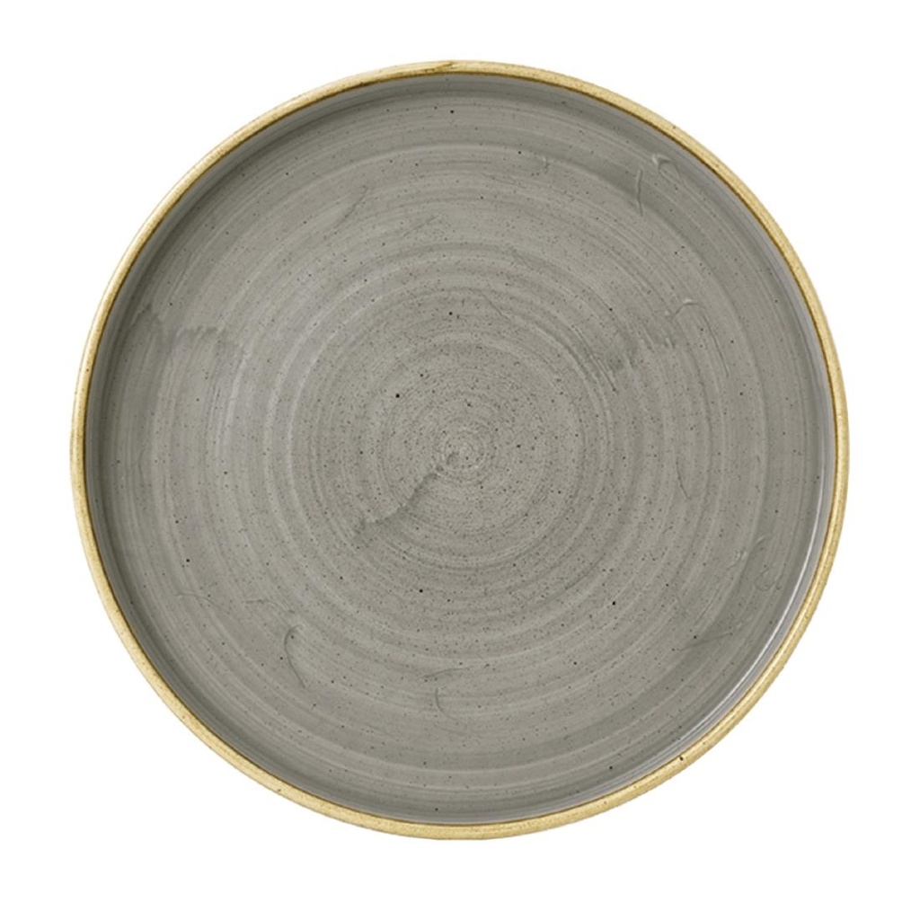 Churchill Stonecast Grey Bord Met Opstaande Rand 22cm (pak van 6)