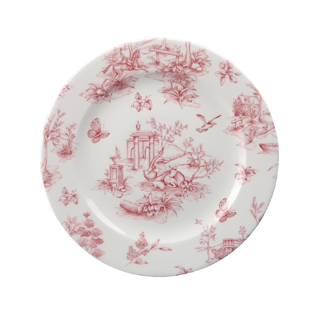 Churchill Toile Cranberry Bord 20.3cm (6 stuks)