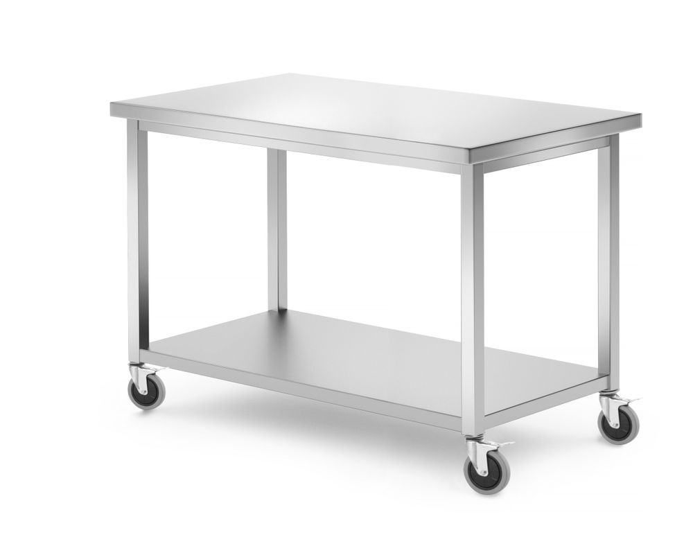 HENDI Mobiele tafel, met plank – geschroefd 815793