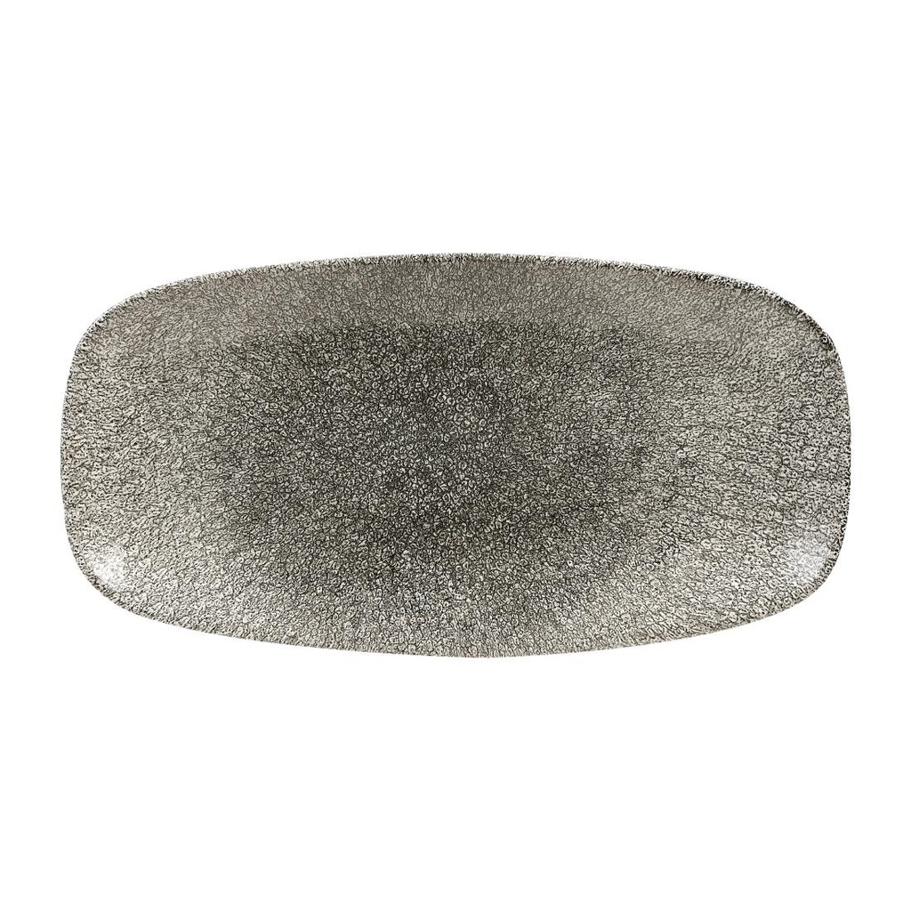 Churchill Raku Quartz Black Chefs Ovaal Bord 35.2 x 18.7cm (6 stuks)