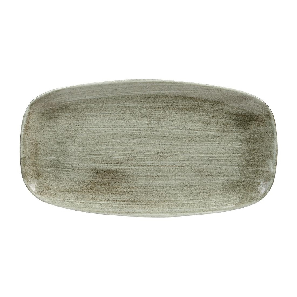 Churchill Stonecast Patina Burnished Green Chefs Ovaal Bord 35.2 x 18.7cm (pak van 6)