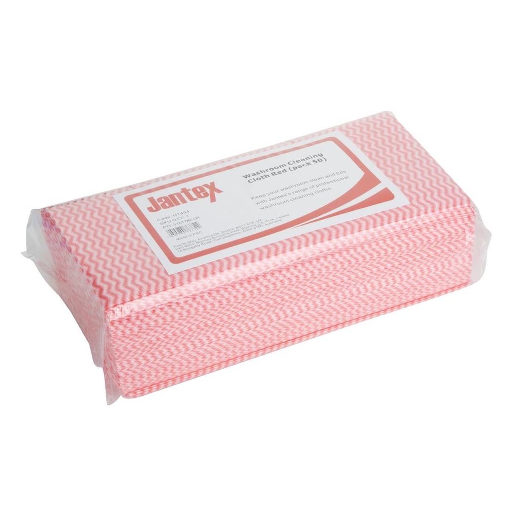Jantex Wasruimte Schoonmaakdoek Rood (50 stuks)