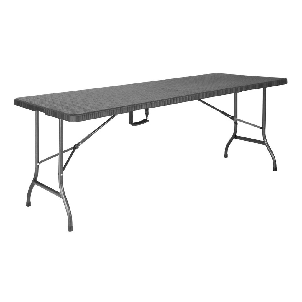 Bolero Rattan Rechthoekige Opvouwbare Tafel Zwart 6Ft