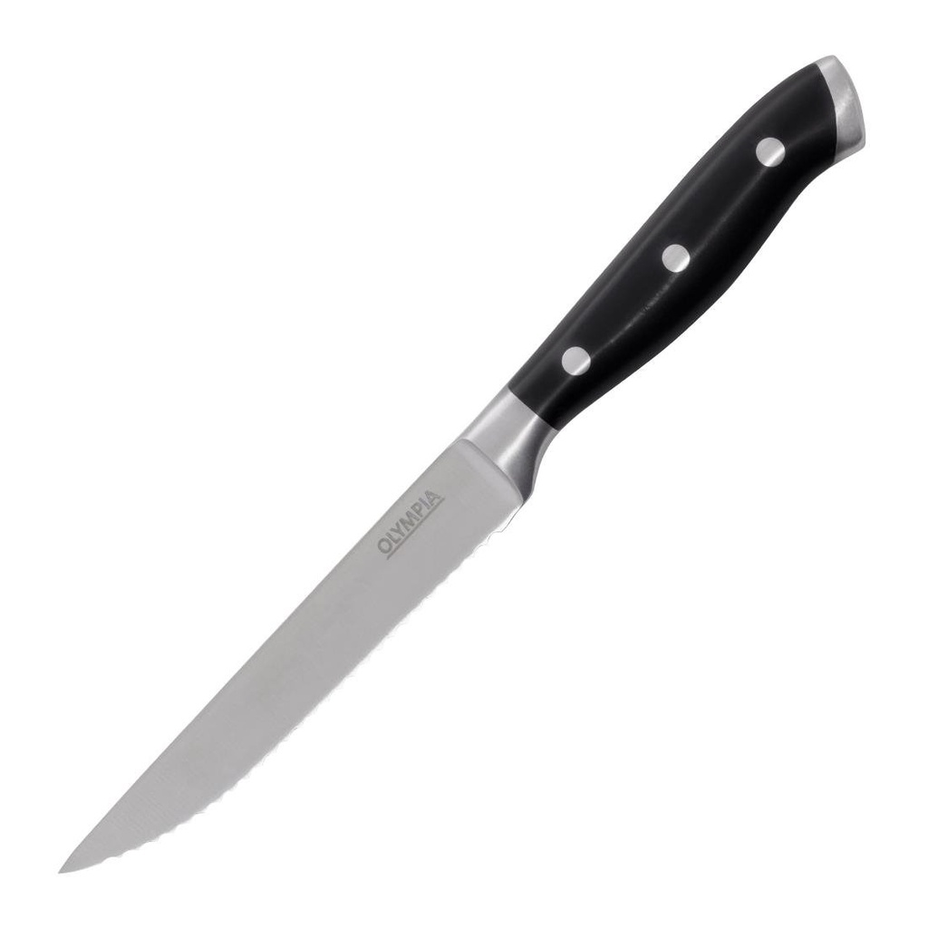 Olympia Premium Geklonken Steakmessen Met Zwarte Abs Handvatten (6 stuks)