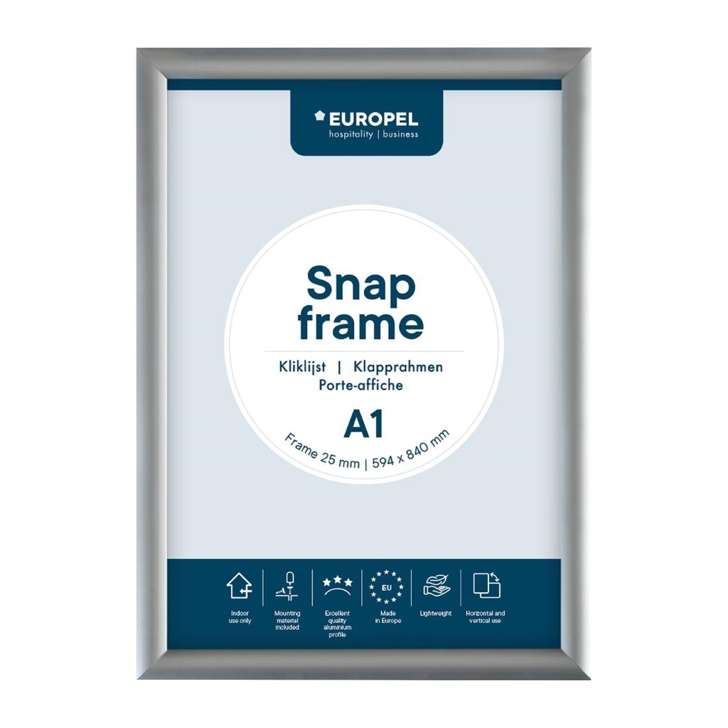 Europel Snap Frame A1 25mm Zilver