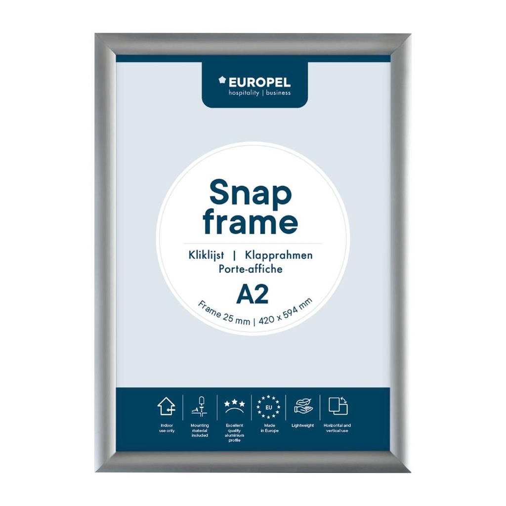 Europel Klaplijst A2 25mm Zilver