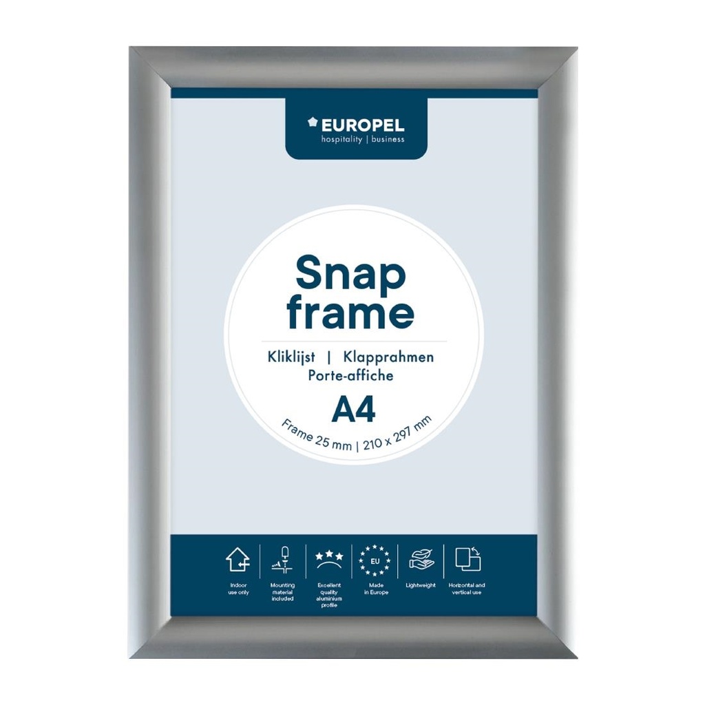 Europel Clicklijst A4 25mm Zilver