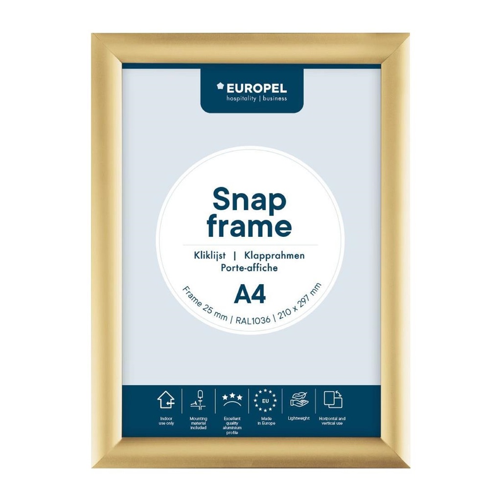 Europel Kliklijst A4 25mm Goud