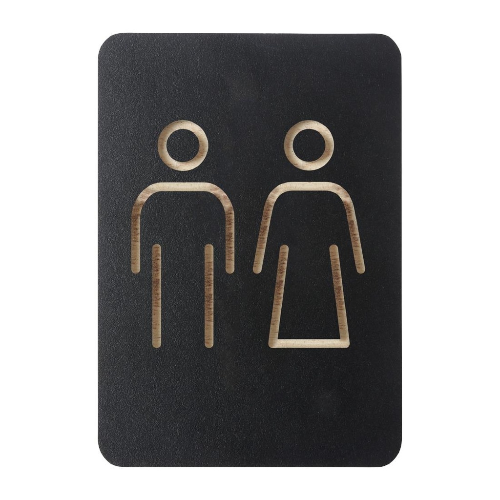 Europeel Pictogram Bord Mannen/Vrouwen Zwart