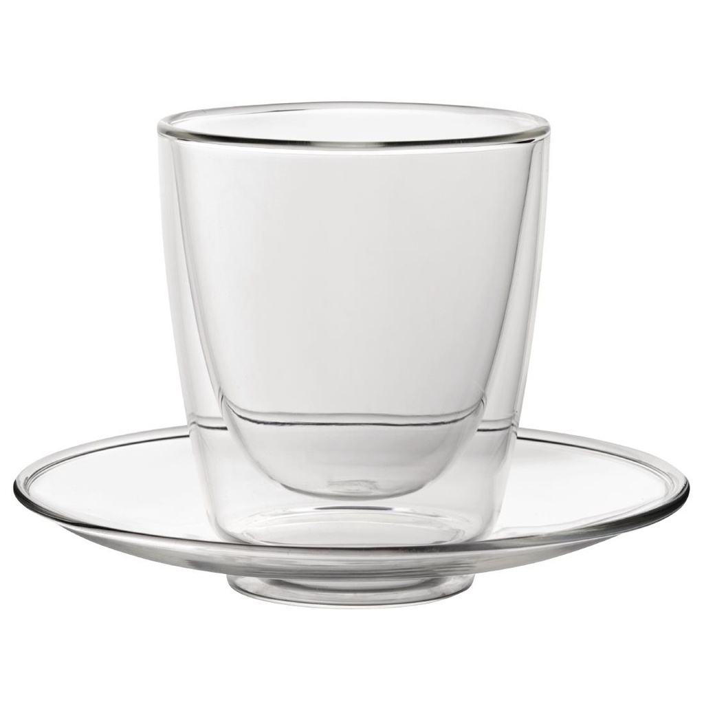 Utopia Dubbelwandig Cappuccinoglas En Schotel 220ml (6 stuks)