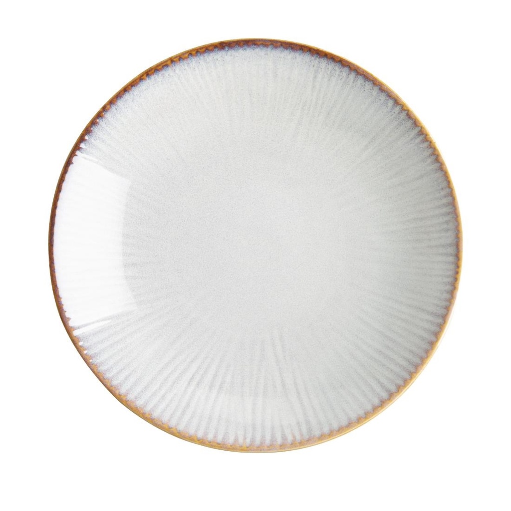 Olympia Drift Grey Coupe Low Bowls Met Reliëf, 260mm (4 Stuks)