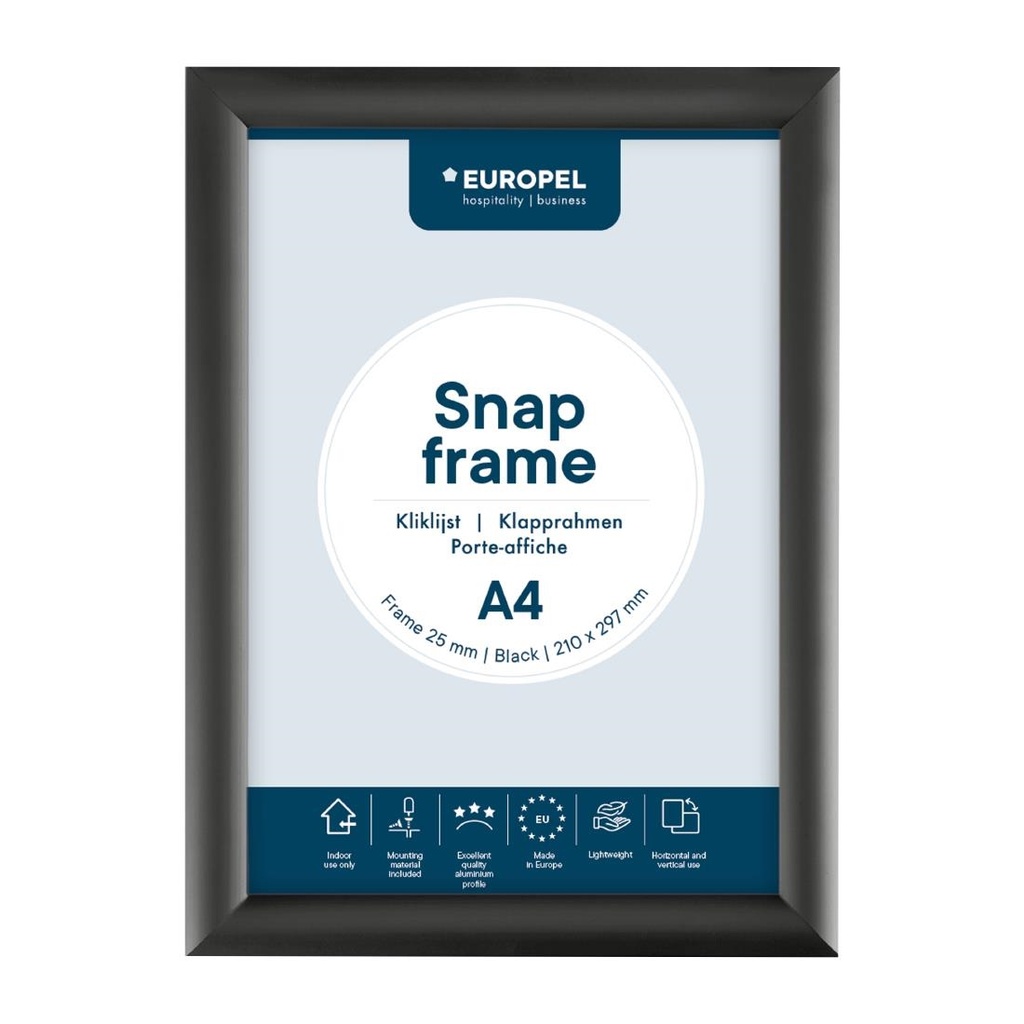 Europel Kliklijst A4 25mm Zwart