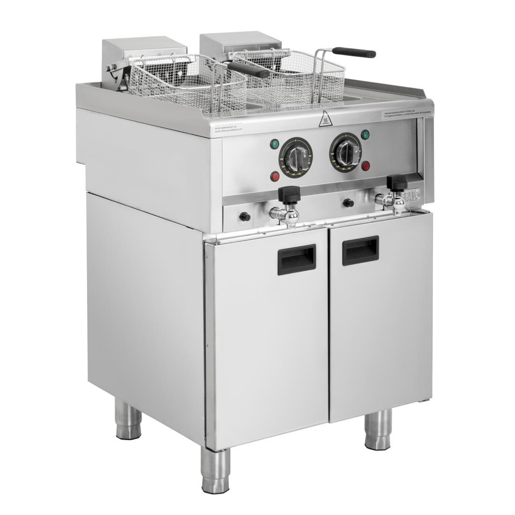 Buffalo 600 Serie Vrijstaande Elektrische Friteuse Met Dubbele Tank 2X 8Ltr
