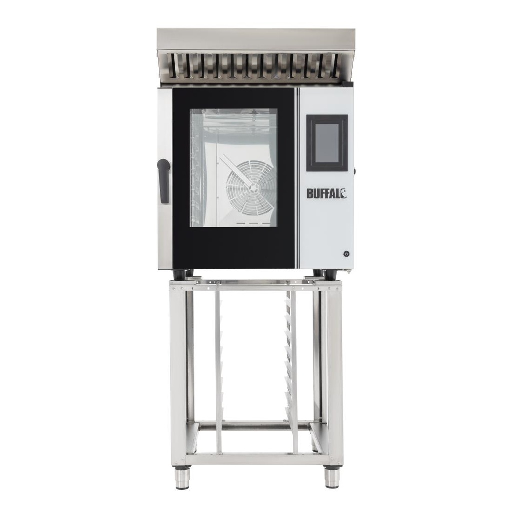 Buffalo Vrijstaande Smart Touchscreen Combi Oven 7 x GN 1/1 Met Installatie Kit En Afzuigkap