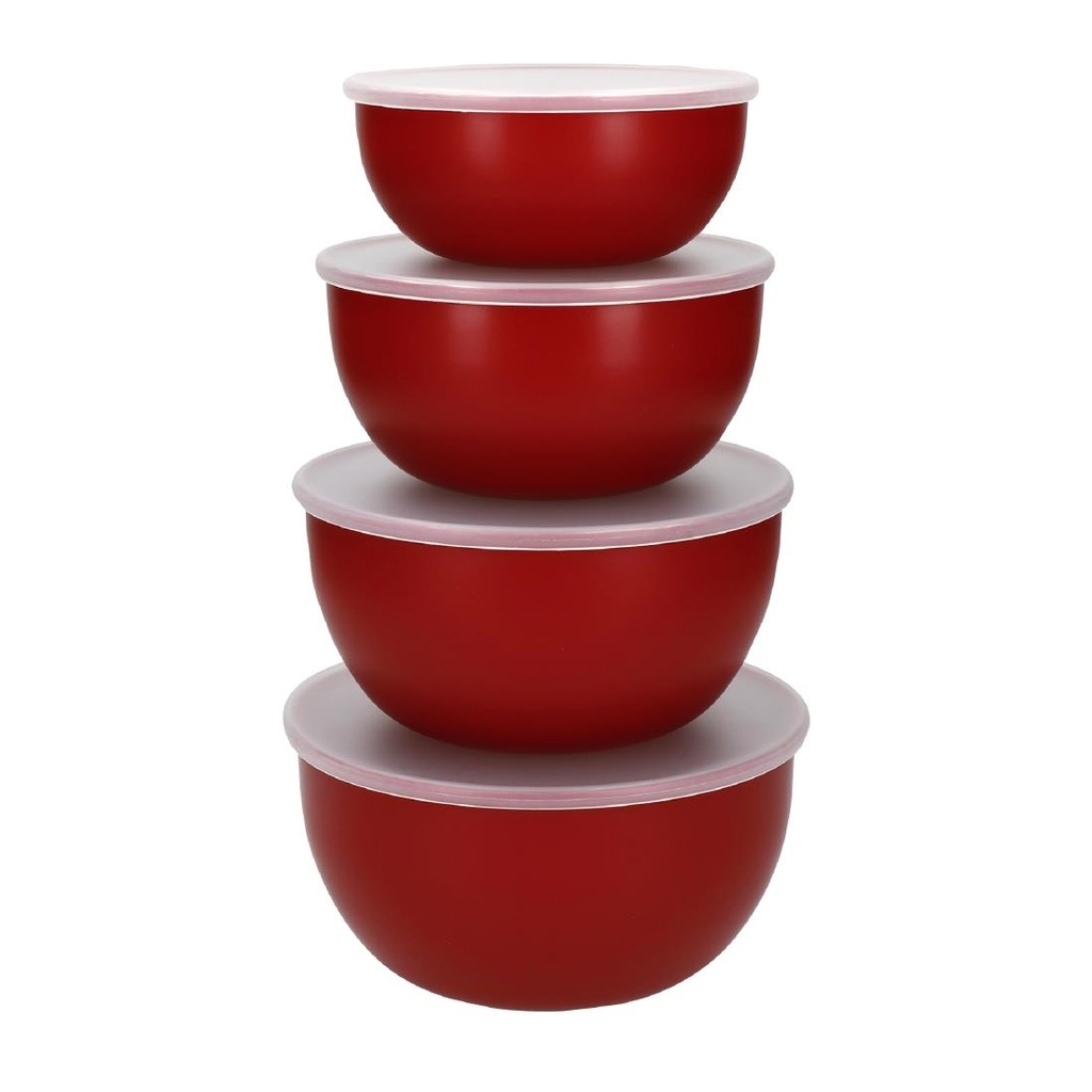 Kitchenaid Voorbereidingskommen Met Deksel Empire Rood (4 stuks)