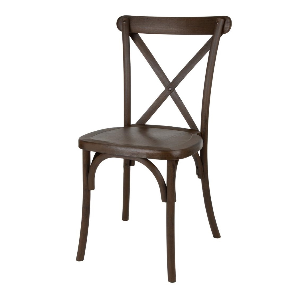 Bolero Manhattan Cross-Back Harsstoelen Donker Hout Effect (4 stuks)