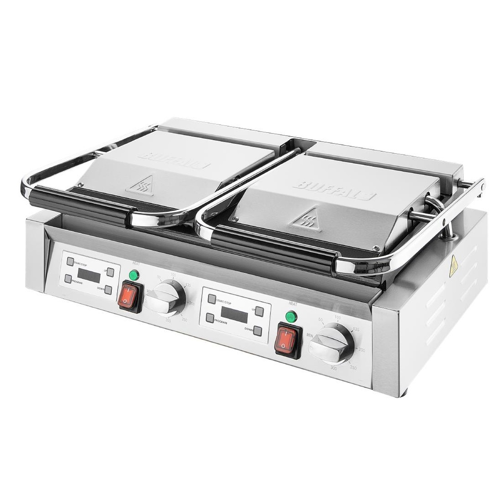 Buffalo Dubbele Contactgrill Platte & Geribbelde Platen