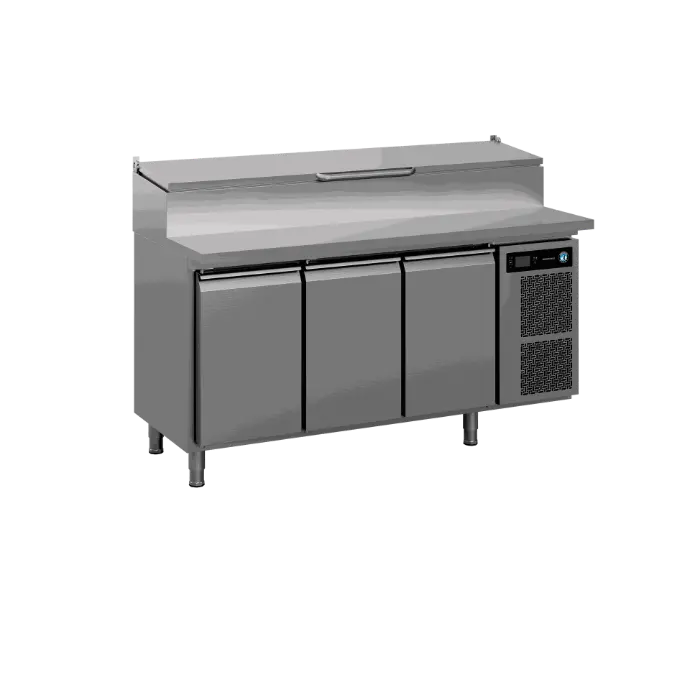 Gekoelde werkbank met 3 secties en pizza prep werkblad - Premier K 3 PT DL DL DR L E - Hoshizaki