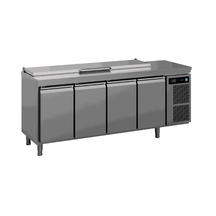 Gekoelde werkbank met 4 secties en saladière werkblad - Premier K 4 SL DL DL DL DR L E - Hoshizaki