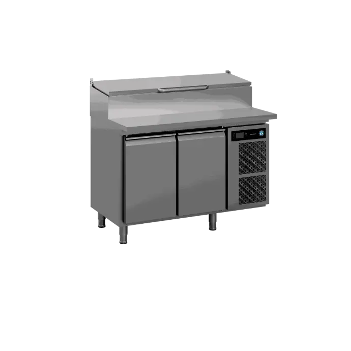 Gekoelde werkbank met 2 secties en pizza prep werkblad - Premier K 2 PT DL DR L E - Hoshizaki