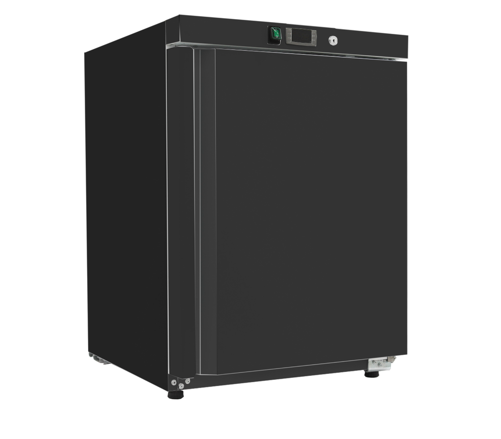 Gastro-Inox zwart stalen vriezer 200 liter, statisch gekoeld