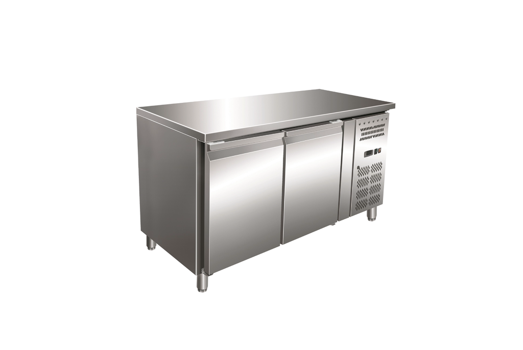 Gastro-Inox RVS GN vrieswerkbank met 2 deuren, geforceerd gekoeld