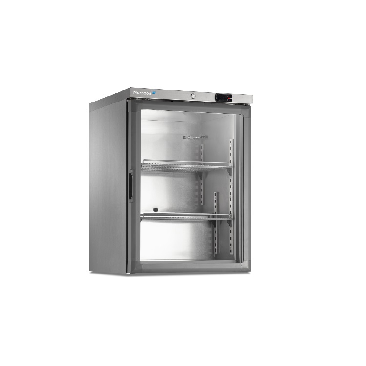 Marecos roestvrijstalen vriezer met glasdeur 150 serie