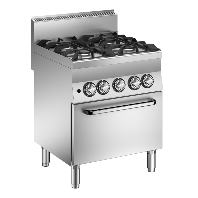 Mareno M1-600 gasfornuis met 4 x 6Kw branders en gasoven, 70cm
