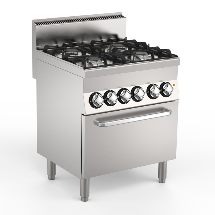 Mareno M1-600 gasfornuis met 4 x 6Kw branders en elektrische oven, 70cm