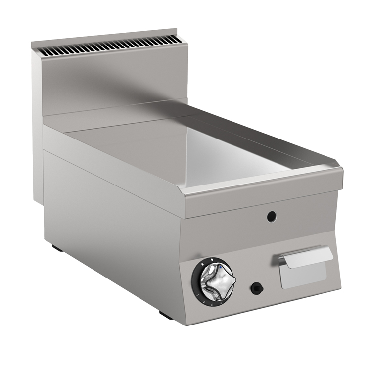 Mareno M1-600 gasbakplaat met glad geslepen roestvrijstalen plaat, 40cm