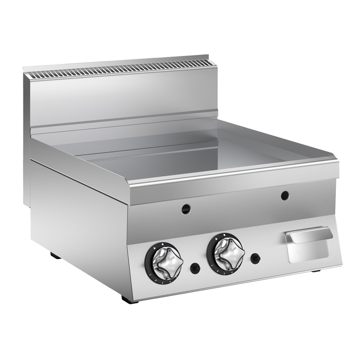Mareno M1-600 gasbakplaat met gladde verchroomde plaat, 80cm