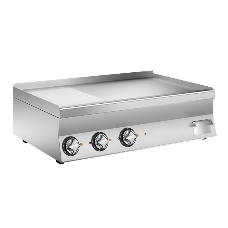 Mareno M1-600 elektrische bakplaat met 2/3 gladde/1/3 geribbelde verchroomde plaat, 100cm