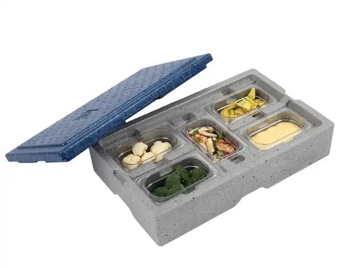 Germinox Eurobox warmhoudbox tbv 5x1/9 -65mm - 505x310x125mm - Grijs/blauw
