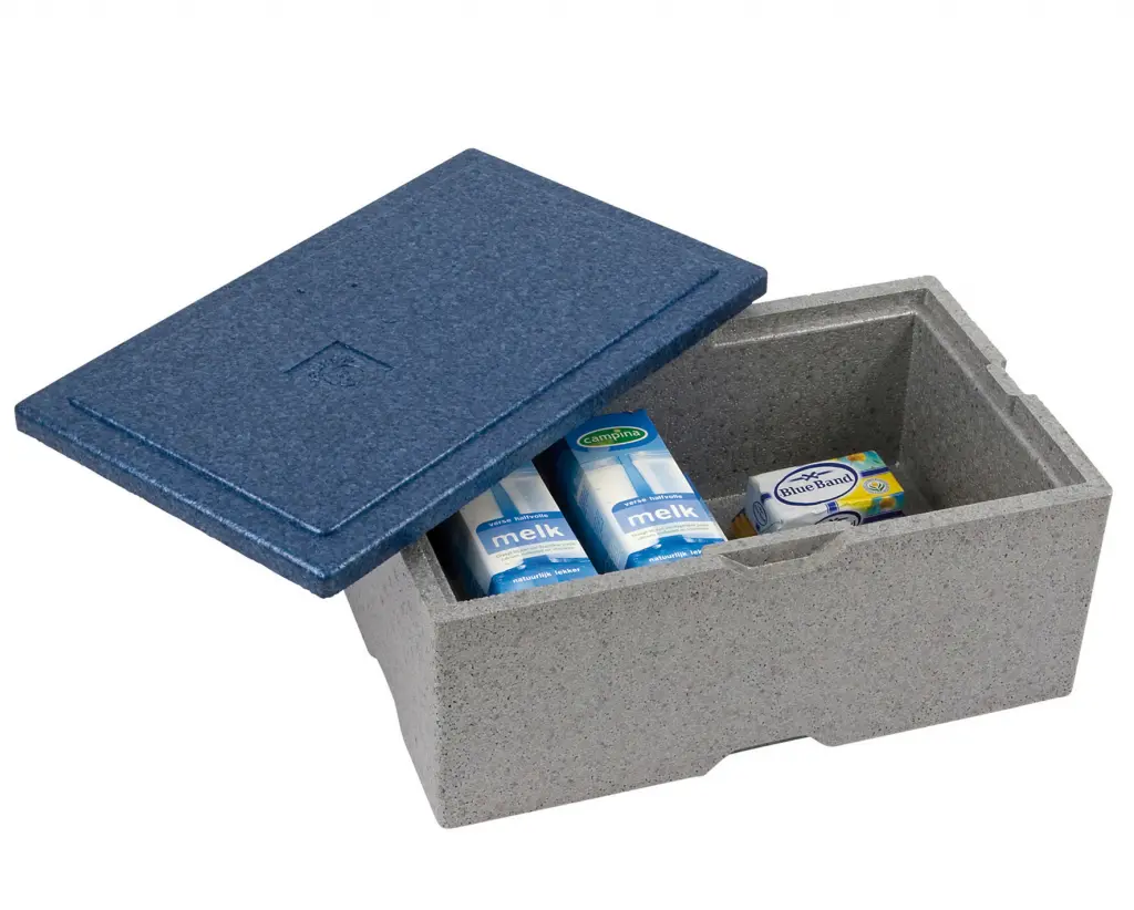 Germinox Eurobox warmhoudbox Transportbox met deksel - 505x310x220mm - Grijs/blauw