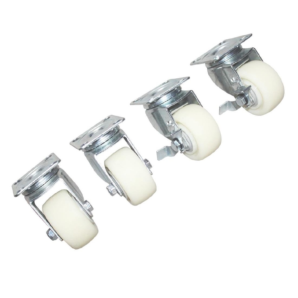 Polar Standaard En Zwenkwielen Met Rem (4 Stuks)