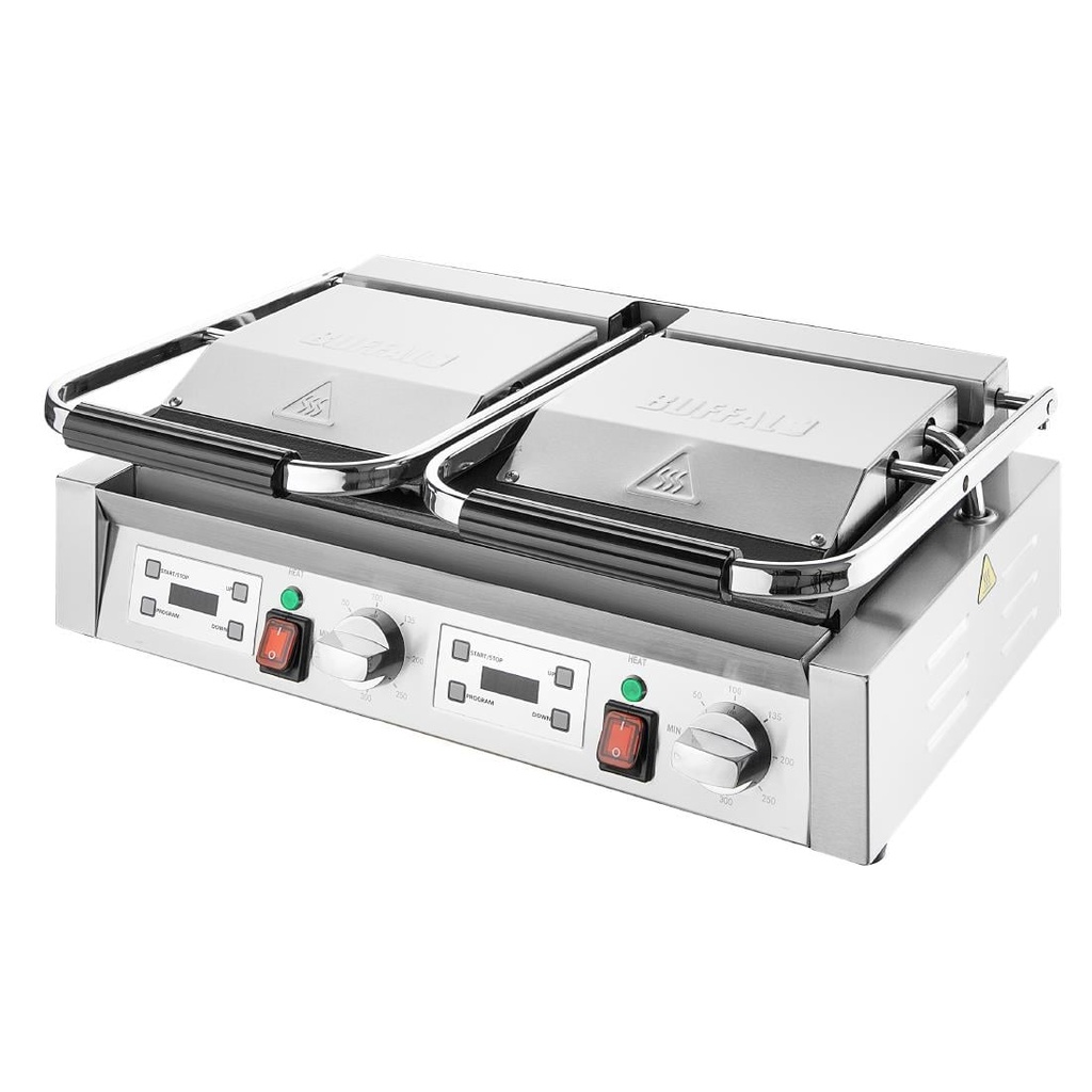 Buffalo dubbele contactgrill geribbelde platen