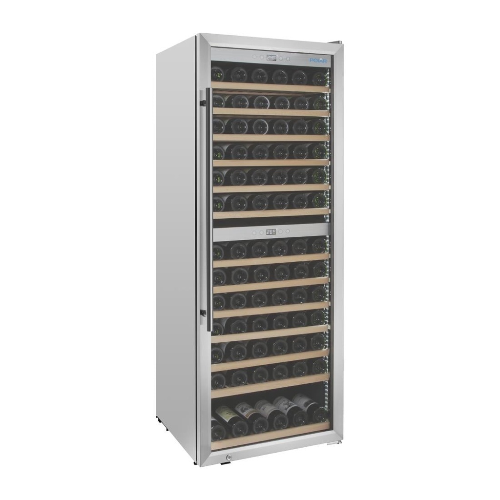 Polar G-serie Dual Zone Wijnkoelkast roestvrij staal 109 flessen
