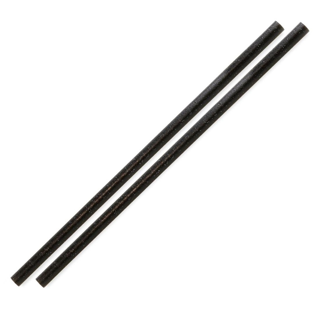 Sier Diposables Refork rechte rietjes zwart ø 8 mm / 24cm (100 stuks)