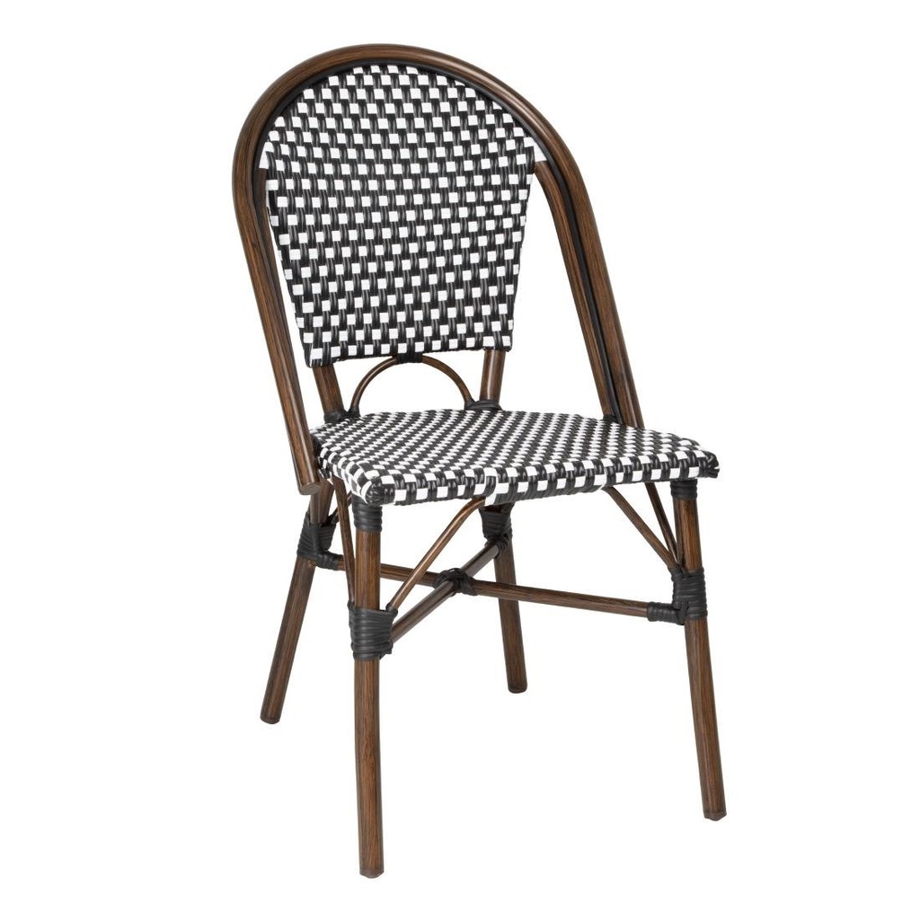 Bolero Parijse stijl PE Rattan Stoel Zwart Dot Mix (2 Pack)