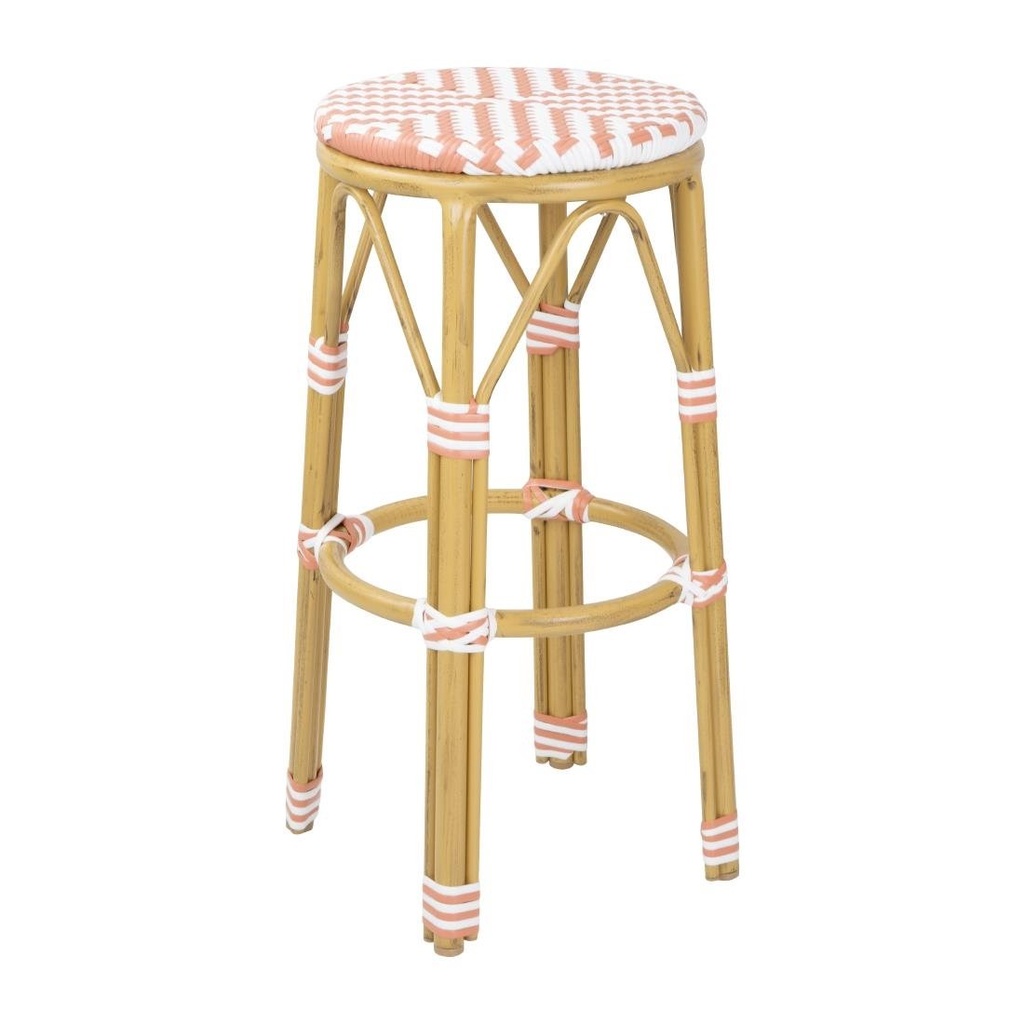 Bolero Parijse Stijl PE Rotan Barkrukken Koraal (2 Pack)